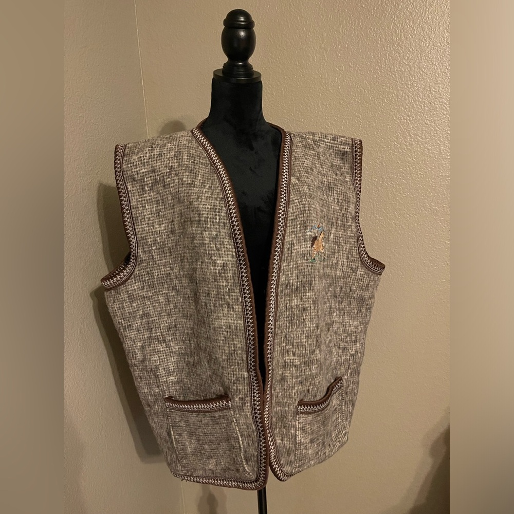 vintage western / Spanish wool bull riding vest. rare 100% real wool.